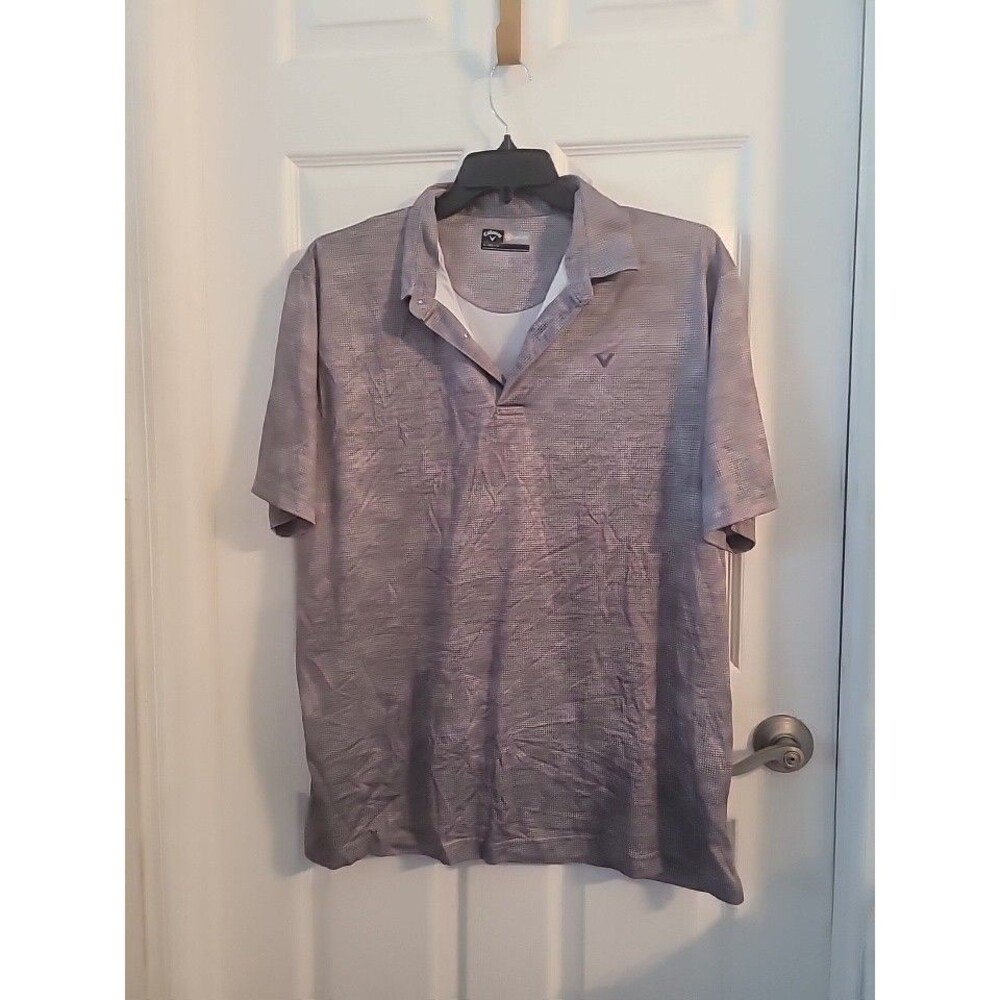 Callaway Mens Golf Polo Shirt Gray Opti-Dri, Opti Stretch,Opti Shield Size XL